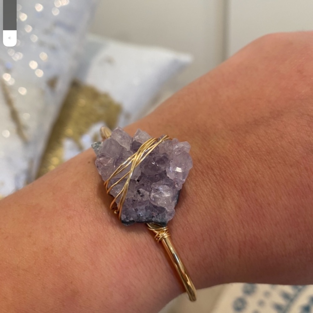Natural Amethyst stone Bangle bracelet
